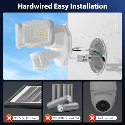 Onforu 32W 2 Head Motion Sensor Outdoor Lights, 3200LM 6500K LED Security Light, Dusk to Dawn, Motion Detector Light for Outside, 2 Pack IP65 Waterproof Flood Lights for Garage, Yard(White)