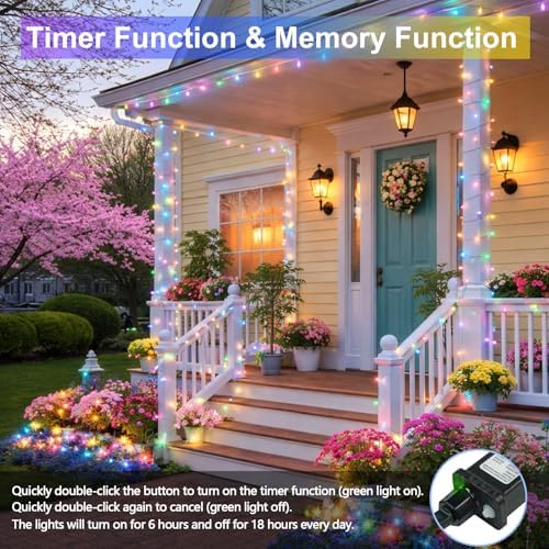 200 LED Connectable String Lights, 66FT Easter Pastel Lights Outdoor Indoor