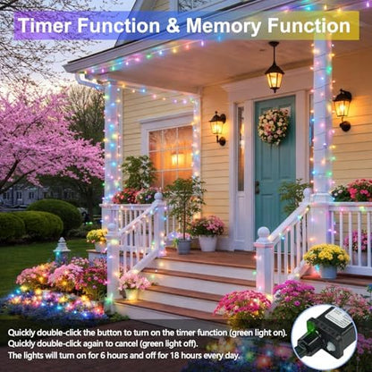 200 LED Connectable String Lights, 66FT Easter Pastel Lights Outdoor Indoor