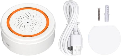 Smart Siren Alarm, Door Alarm System App Control, 90db Sounder Impact Sound Light Alarm for TUYA, for House Apartment ()