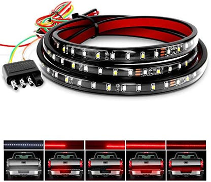 Nilight 60" Truck Tailgate Light Bar 108 LED Single Row Tailgate Light Strip & 50004R 120 Pcs/60 Pairs Quick Splice Wire Terminals T-Tap Self-Stripping