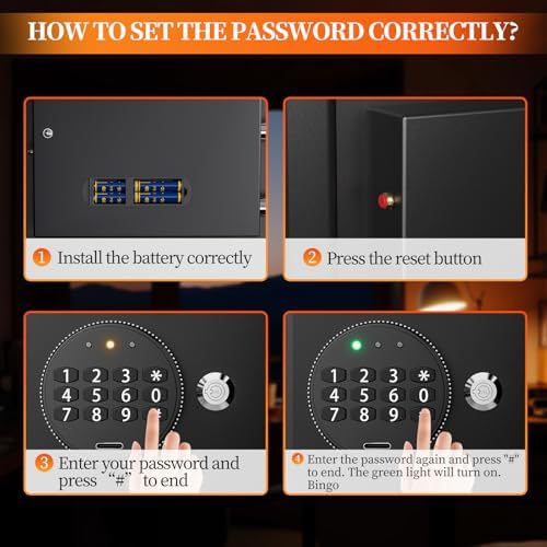 WASJOYE Large Cabinet Safe Box - 4 Cubic Feet Home Fireproof Safes with Digital Keypad Safety Key Lock Type-C Port Alarm System, Heavy Duty Safe Box for Home Office Hotel Document Jewelry Storage
