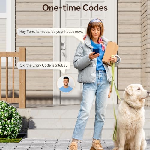 Ulecoce SL02W WiFi Keyless Entry Door Lock with Knob Set, Satin Nickel
