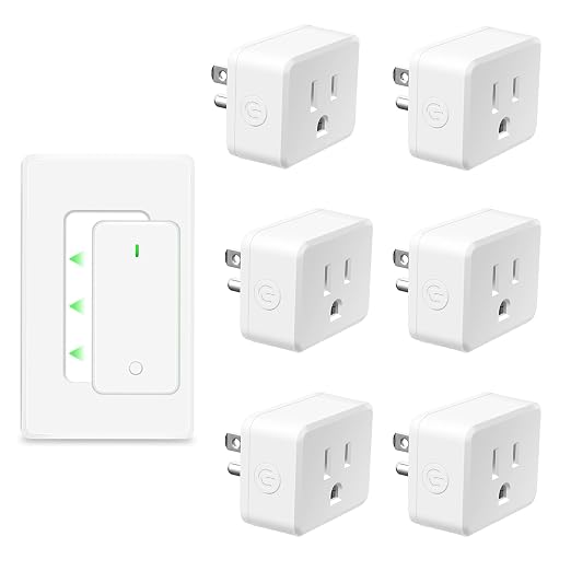 NineLeaf Remote Plug in On Off Switch, Square Outlet Plug with Remote, Wireless On/Off Light Switch Wall Mounted, 15A/1500W, TUV Listed, No Wiring Needed, 500ft RF, for Lamps, Fans,1 Switch 6 Outlets