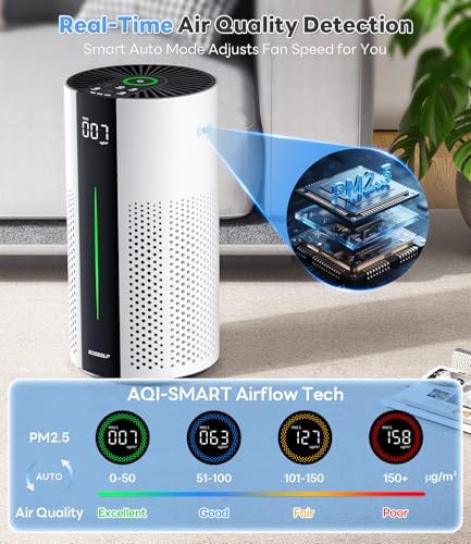 ECOSELF Air Purifiers for Home Up to 1800 Ft², HEPA Air Purifier, HAP609