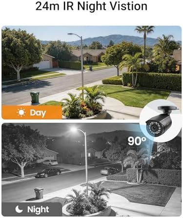 Anlapus H.265+ 8CH 1080P 2TB Outdoor Surveillance Camera Kit 2MP with DVR Recorder 1080P, Night Vision 20M Instant Alert & Free APP Remote Access