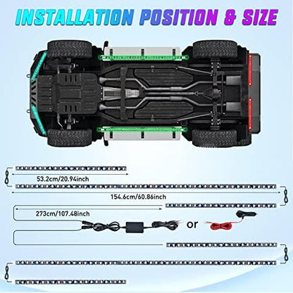 Nilight 6PCS RGB LED Underglow Lights Strip with APP & Remote Control