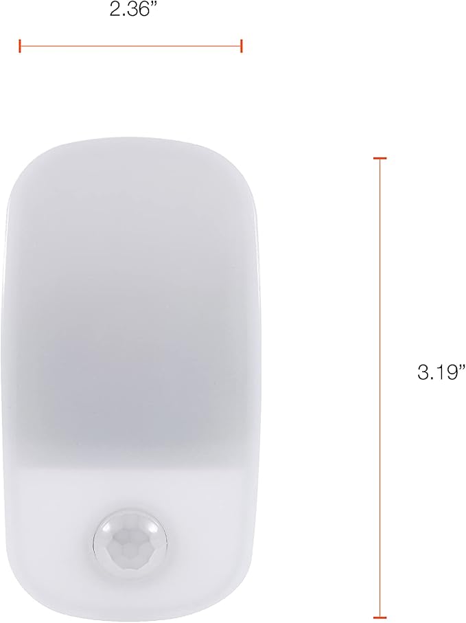 LEDVANCE Sylvania LED Mini Automatic Plug-in Night Light with Sensor, Motion Activated, Dusk to Dawn, Warm White, Plug-in Type - 4 Pack (64988)