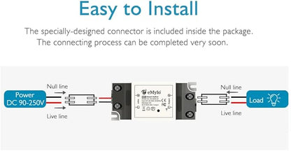 eMylo WiFi Smart Light Switch 1 Channel Wireless Relay Module Tuya Remote Control Timer Voice Control with Alexa Google Home No Hub Required AC 90-250V 10A White 1 Pack