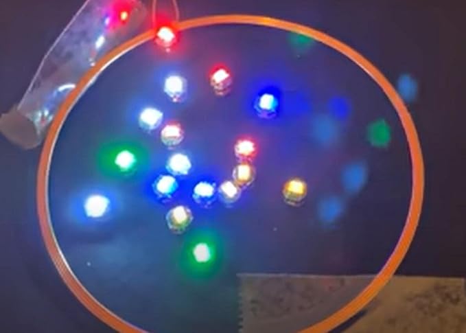 Taidacent 80mm Remote 5V Wireless LED Coil and 10PCS Colorful Wireless LEDs Wireless LED Induction Wireless Charging Module (Only 10 Mixed Wireless LEDs Without Transmitter Coil)