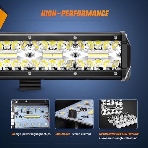 Nilight LED Light Bar 37Inch 780W Triple Row Flood Spot Combo 78000LM Driving Work Light Off-Road Lighting for Trucks Pickup Car Golf Cart SUV ATV UTV 4x4 Van Camper Boat