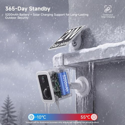 VSTARCAM 2K Solar Security Camera Outdoor Wireless, 128GB SD Card Included, Free Cloud Storage, 5200mAh Battery & Solar Panel, Magnetic Quick Mount No Drill Installation, PIR Human Detection