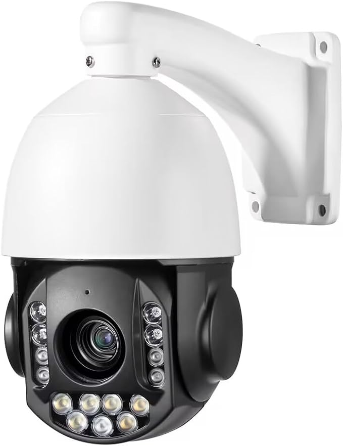 8MP 4K 25X optical 5.3-130mm Auto Tracking Outdoor PTZ Camera PoE IP wired Human Vehicle Detect Security Camera with 298ft IR,Floodlight color Night View,2-Way Audio alarm,Preset,NVR,Mobile App,360Pan
