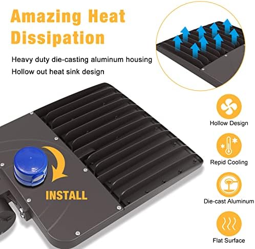 LED Parking Lot Light 150W 21000LM 5000K, Commercial Outdoor Area Lighting