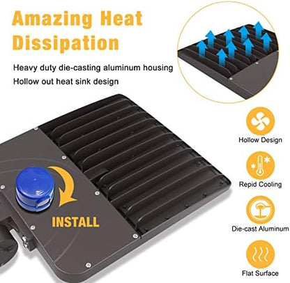LED Parking Lot Light 150W 21000LM 5000K, Commercial Outdoor Area Lighting