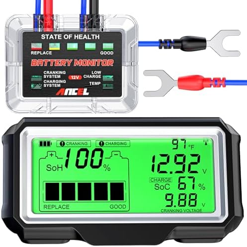ANCEL BM200 PRO 12V Car Battery Monitor, 433MHz Wireless Battery Tester