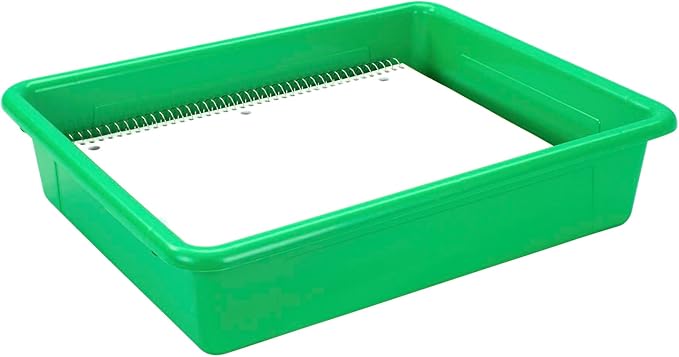 School Smart Sturdy Plastic Storage Tray, Multifunctional Design for Classroom, Home, and More, Letter Size, Green