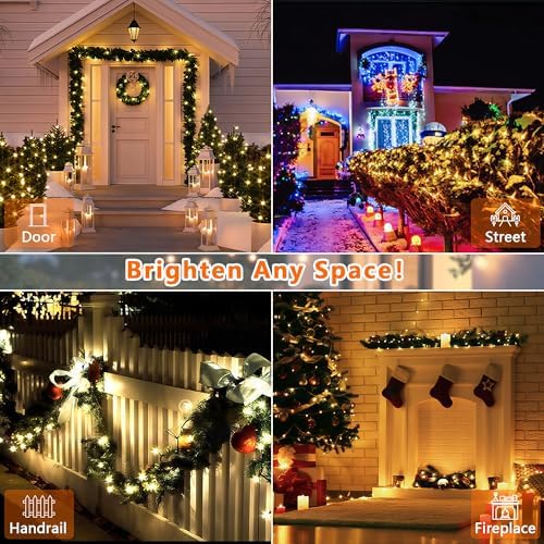 Extra-Long 165Ft 500LED Christmas String Lights Outdoor Indoor, Warm White