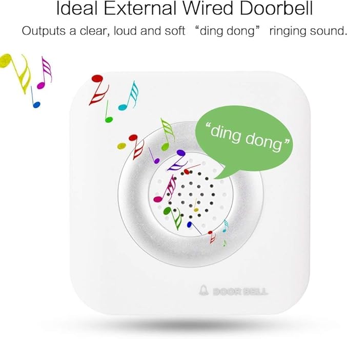 AYNEFY 12V Wired Doorbell,90dB Door Chime Home Access Control System Supporting No Install Battery Door Access Bell Visitors Voice Prompt Doorbell for Home Safety