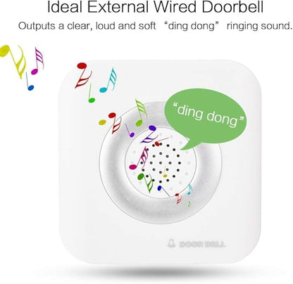 AYNEFY 12V Wired Doorbell,90dB Door Chime Home Access Control System Supporting No Install Battery Door Access Bell Visitors Voice Prompt Doorbell for Home Safety
