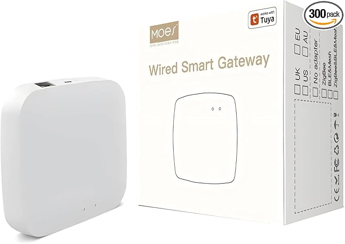 MOES Tuya ZigBee 3.0 Hub/Wired Gateway, WiFi Smart Home Bridge Remote Controller,Work with Tuya ZigBee Smart Device, White