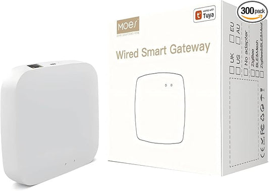 MOES Tuya ZigBee 3.0 Hub/Wired Gateway, WiFi Smart Home Bridge Remote Controller,Work with Tuya ZigBee Smart Device, White