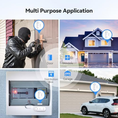 TECKNET Door Alarms for Kids Safety, Window Alarm Pool Alarms Door Alarm for Home Security, 2-in-1 Alarm & Chime, 3-Level Volume Control, Wireless Alarm for House Hotel Cars Sheds Caravans (6 Pack)