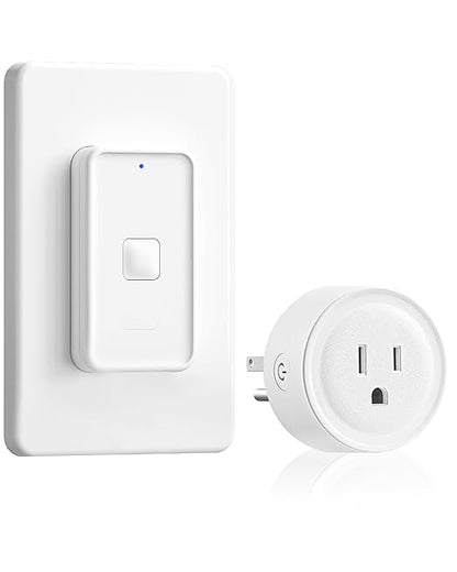 Remote Control Outlet, WILAWELS Remote Outlet Switch with Magnetic Base, Wireless On Off Power Switch for Lights, Lamps, Fan, Home Appliance, 100ft RF Range, 10A/1250W, Pre-Programmed W14RC1106