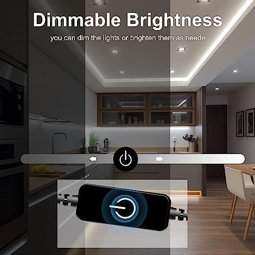 Pandery COB LED Strip 5m,16.4ft LED Strip Lights,Touch Dimmable LED Strips,CRI90+,6000K Daylight White LED Tape Lights,1600LEDs,24V cob led,Indoor for Bedroom,Kitchen,TV,Mirror,Cabinet