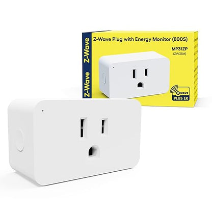 Minoston Zwave Plug, 800 Series with Energy Monitoring, Power Meter Z-Wave Outlet Switch, Z-Wave hub Required, Work with SmartThings, Wink, Vera, Z-Box Hub, Home Assistant (MP31ZP)
