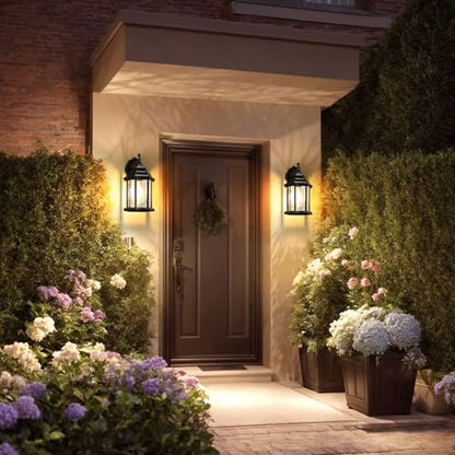 YSN Outdoor Wall Lights, Outdoor Light Fixtures Wall Mount, Black, 2 Packs