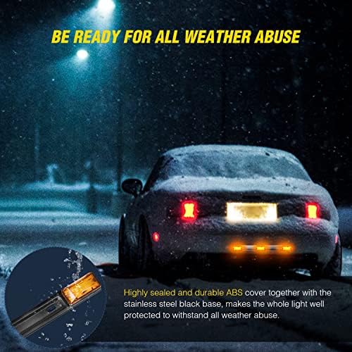 Nilight 14.2" 9 LED Trailer Light Bar Amber Clearance Marker Rear Lights