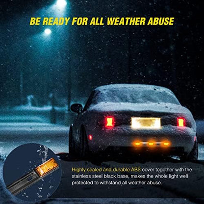 Nilight 14.2" 9 LED Trailer Light Bar Amber Clearance Marker Rear Lights