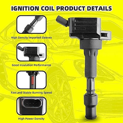 Set of 4 Ignition Coils Pack UF816 27300-2E601 & 4 PCS Iridium Spark Plugs