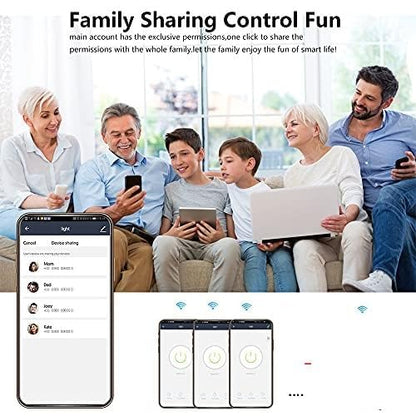 Wifi Smart Wall Switch Press Key Compatible Compatible with Alexa,Google Assistant,No Neutral line Needed and Neutral line Needed Dual Mode,EU,10A (1 Key)