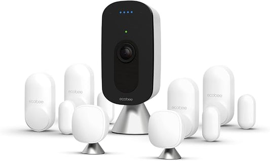 ecobee SmartCamera with Whole Home Sensors Bundle with ecobee Smart Camera Indoor WiFi Security Camera, 2 Pack SmartSensor for Doors & Windows, and ecobee SmartSensor 2 Pack. Smart Home - Compatible with ecobee Smart Thermostats for Home, Wifi Contact ...