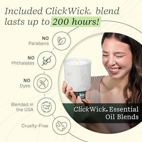 Lifelines Flameless Candle Diffuser with 2 Clickwick Essential Oil Blends