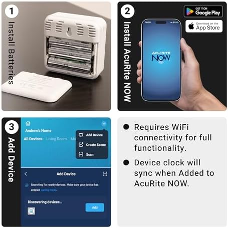 AcuRite (17017M) Smart Wi-Fi Indoor Comfort Meter for Temperature/Humidity