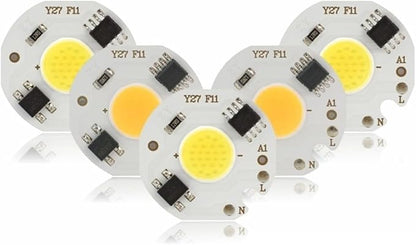 10pcs/lot 3W 5W 7W 9W LED COB Chip Lamp 220V Smart IC No Need Driver LED Bulb for Flood Light Spotlight Cold/Warm White Lighting(Cold White,220V_5W)