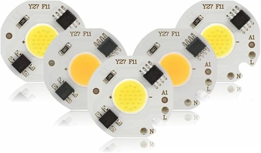 10pcs/lot 3W 5W 7W 9W LED COB Chip Lamp 220V Smart IC No Need Driver LED Bulb for Flood Light Spotlight Cold/Warm White Lighting(Cold White,220V_5W)