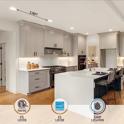 TORCHSTAR 4-Pack 6 Inch Ultra-Thin LED Recessed Light, 4000K, CRI90