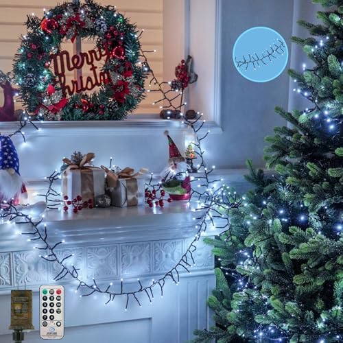 BHCLIGHT 50FT 1000LED Cluster Christmas Lights with Remote, Cool White