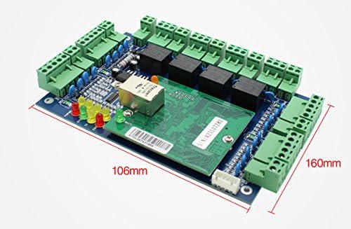 TCP/IP 4 Door Entry Access Control Panel Kit Electric Strike Fail Secure NO Mode Lock Enroll RFID USB Reader 110-240V Power Supply Box RFID Reader Phone APP remotely Open Door