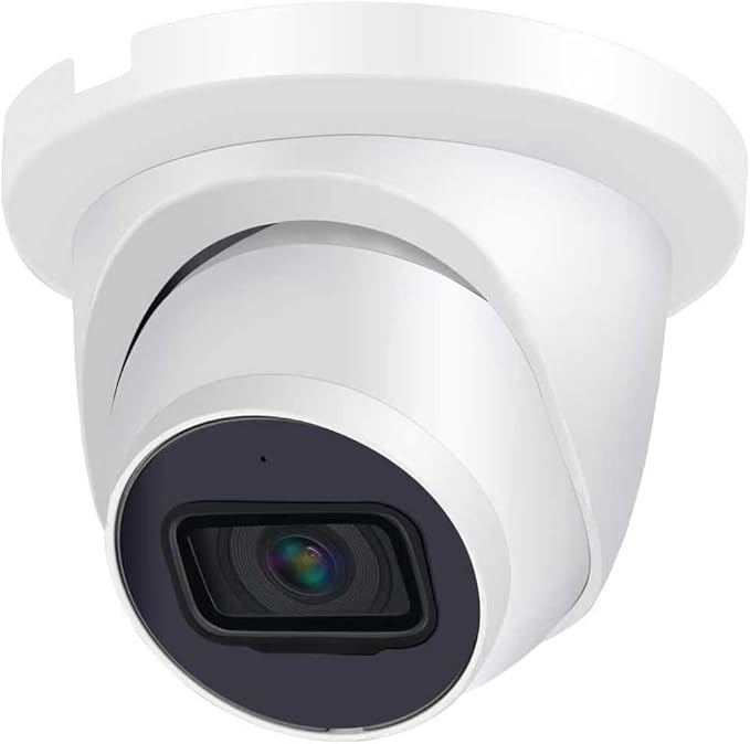 DahuaSecurity 4K 8MP PoE IP Dome Camera – Outdoor AI Security Turret Camera with Human & Vehicle Detection, 98ft IR Night Vision, IP67, Built-in Mic, Smart Surveillance for Home
