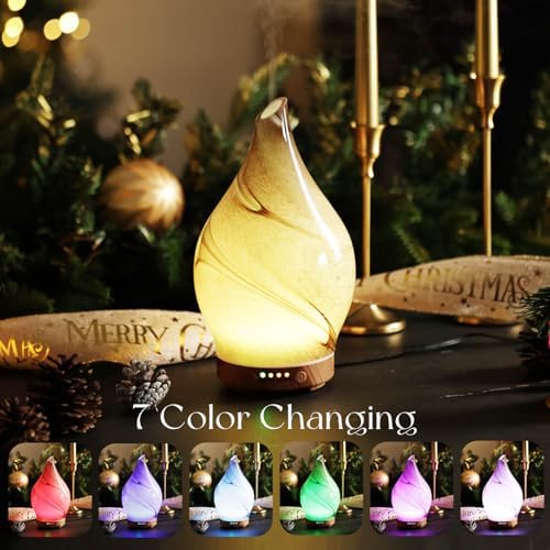 Porseme Essential Oil Diffuser 150ml Handmade Glass Diffuser 6H Runtime