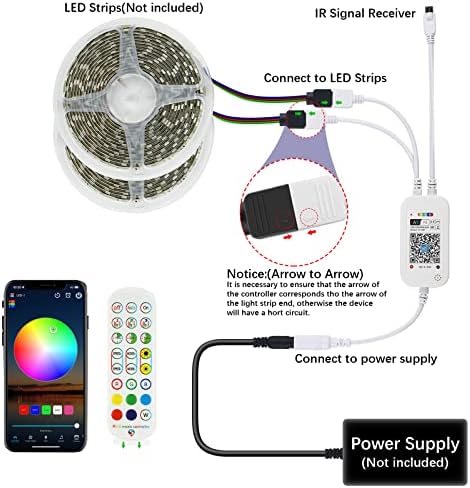 Smart WiFi & IR Dual-Control RGB Remote Controller, 24-Key Music Controller