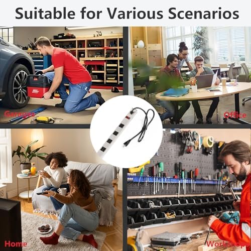 Inland 12 Outlet Long Aluminum Heavy Duty Power Strip with 3FT 14AWG Cord, 15A/1875W, Wide Spaced Outlets, ETL Listed Electrical Outlet Extender, Outlet Splitter, Ideal for Office, Garage, Workshop