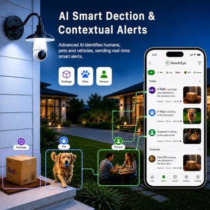 Light Bulb Security Camera, 5G&2.4GHz WiFi Light Bulb Cameras Wireless Outdoor Indoor, 2 in 1 Lightbulb Camera for Home Security, 2K HD Color Night Vision, Smart AI Motion Detection, 911 Emergency
