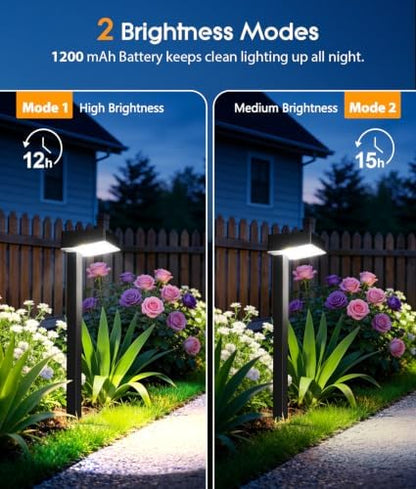 ELECLINK Solar Pathway Lights Outdoor, 6 Pack Garden Lights Solar Powered Path Lights with Focused Beam Lens, 2 Light Modes Waterproof Outdoor Solar Light for Yard Driveway Walkway Landscape