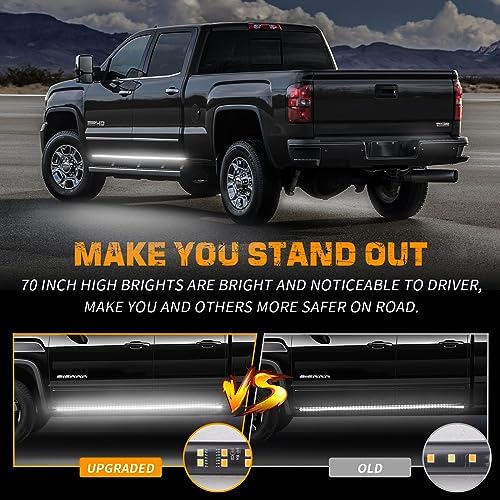 XRIDONSEN 2PCS 70 inch Running Board Emergency Lights White Strobe Lights